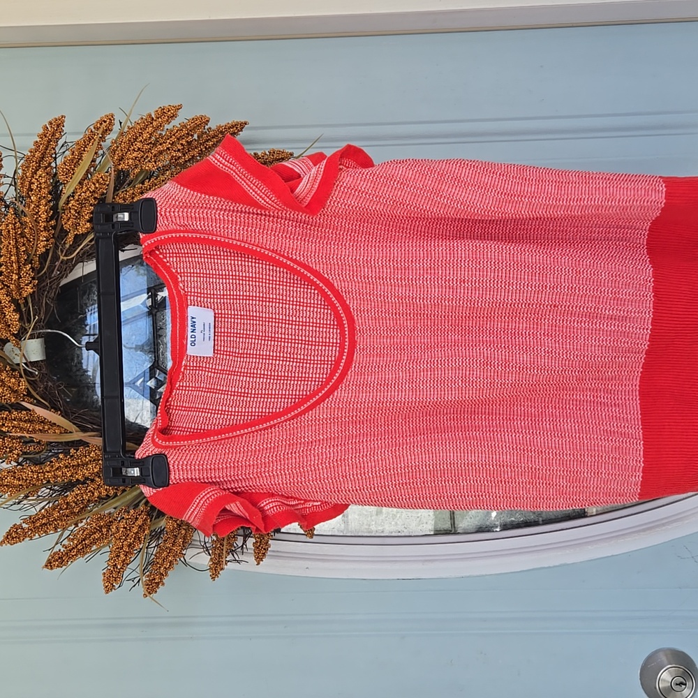 Red Flutter sleeve Knit Top